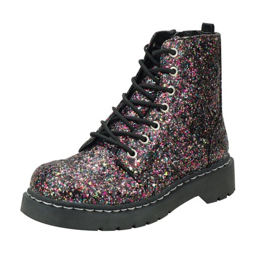 vegan combat boots glitter